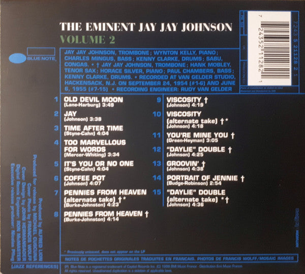 J.J. Johnson : The Eminent Jay Jay Johnson, Volume 2 (CD, Comp, RE, Dig)