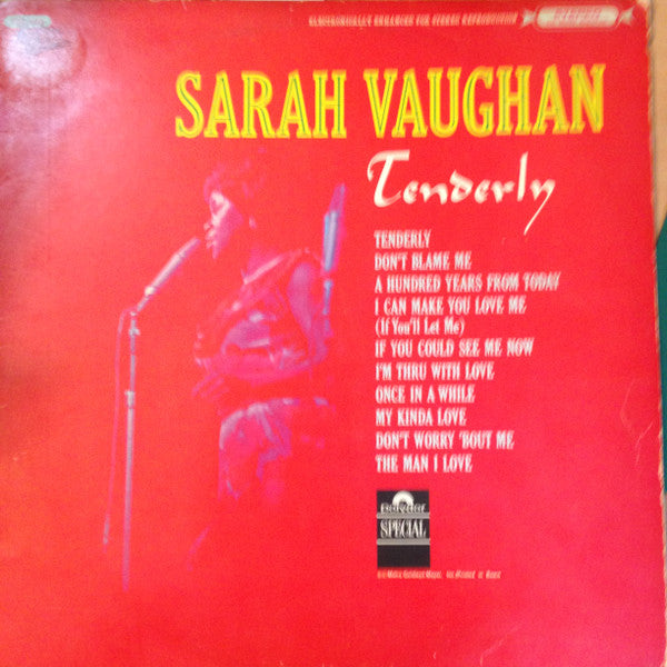 Sarah Vaughan : Tenderly (LP, Comp, Mono)