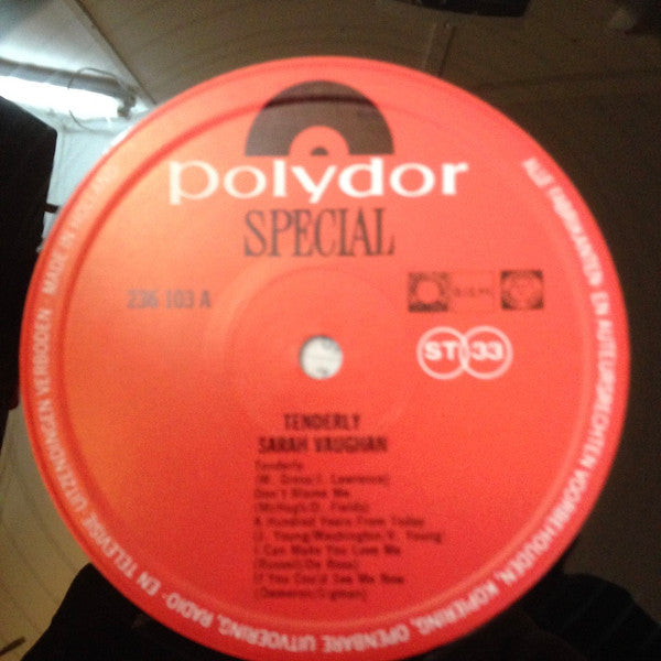 Sarah Vaughan : Tenderly (LP, Comp, Mono)