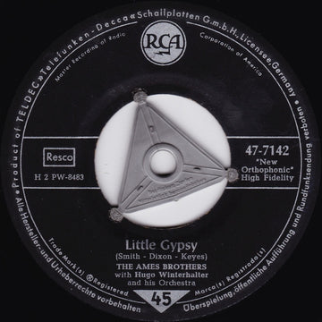 The Ames Brothers With Hugo Winterhalter Orchestra : Little Gypsy / In Love (7", Single)