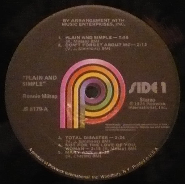 Ronnie Milsap : Plain And Simple (LP)