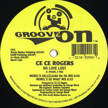 Ce Ce Rogers : No Love Lost (12")