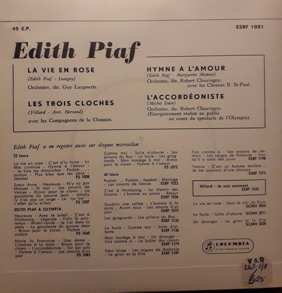 Edith Piaf : La Vie En Rose (7", EP)