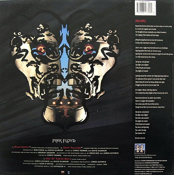 Pink Floyd : High Hopes / Keep Talking (12", S/Sided, Etch, Ltd, Blu)