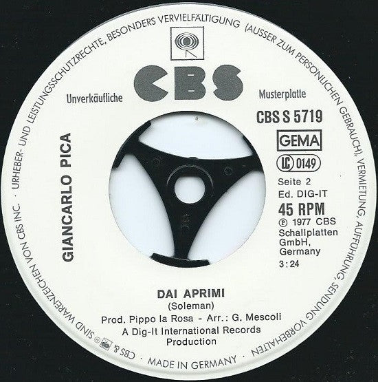 Giancarlo Pica : Core 'ngrato (7", Single, Promo)