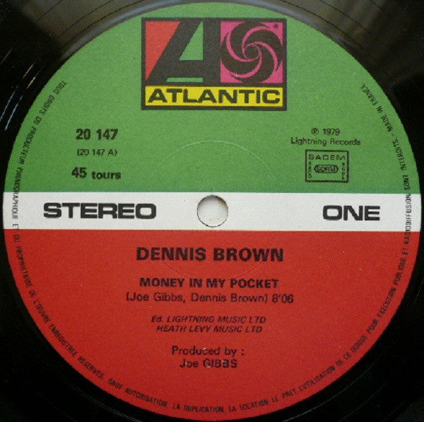 Dennis Brown / Joe Gibbs & The Professionals : Money In My Pocket / Running Irie (12", M/Print)