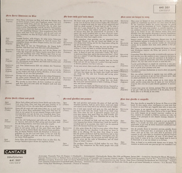 Johann Sebastian Bach : Mein Herze Schwimmt Im Blut / Meine Seele Rühmt Und Preist (LP, Mono)