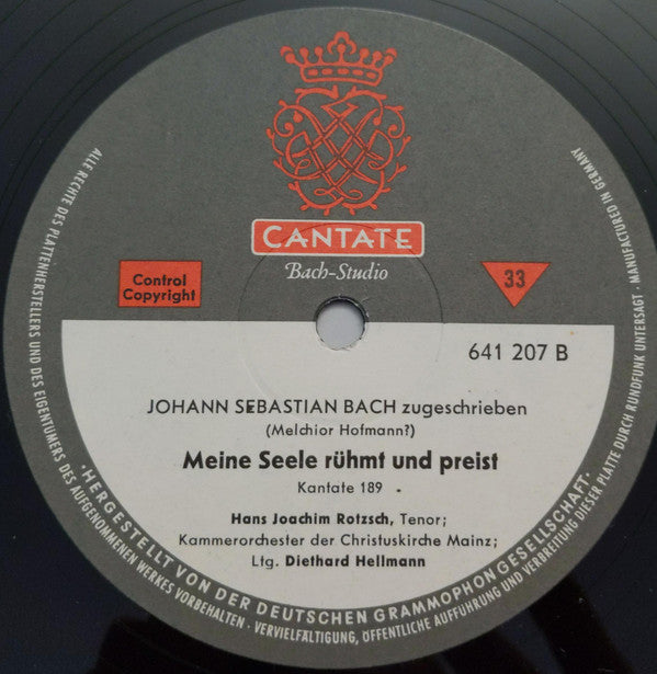 Johann Sebastian Bach : Mein Herze Schwimmt Im Blut / Meine Seele Rühmt Und Preist (LP, Mono)