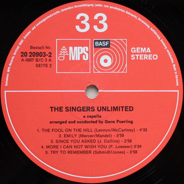 The Singers Unlimited : A Capella (LP, Album, Gat)