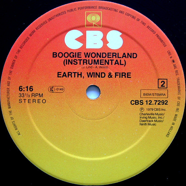 Earth Wind & Fire* With The Emotions : Boogie Wonderland (12", Single)
