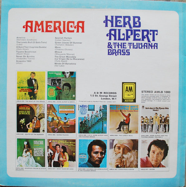 Herb Alpert & The Tijuana Brass : America (LP, Comp, RE)