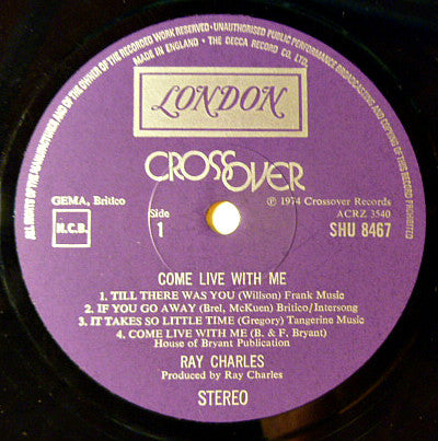 Ray Charles : Come Live With Me (LP, Album)