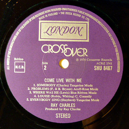 Ray Charles : Come Live With Me (LP, Album)