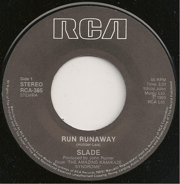 Slade : Run Runaway (7", Single)
