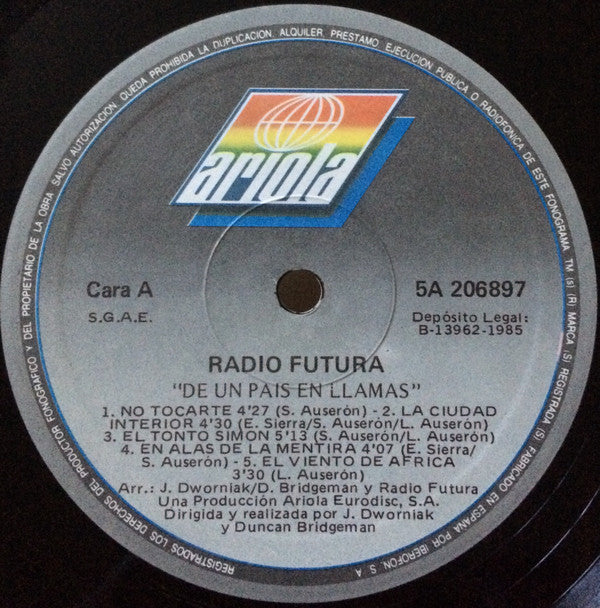 Radio Futura : De Un País En Llamas (LP, Album, RE)