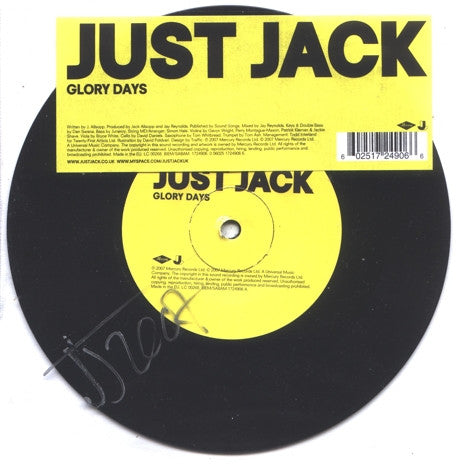 Just Jack : Glory Days (7", S/Sided, Single, Etch, Ltd)