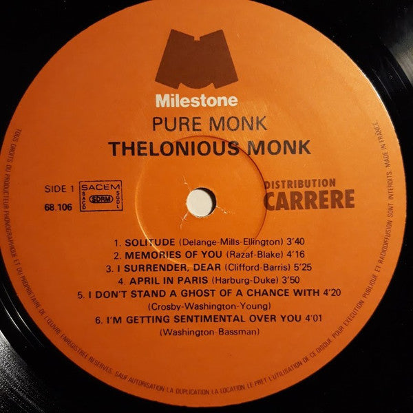 Thelonious Monk : Pure Monk (2xLP, Comp, RE, RM)