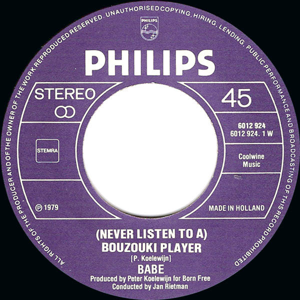 Babe (2) : (Never Listen To A) Bouzouki Player (7", Single)
