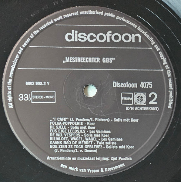 Various : Mestreechter Geis Leedjes Oet De Aw Does (LP, Mono)