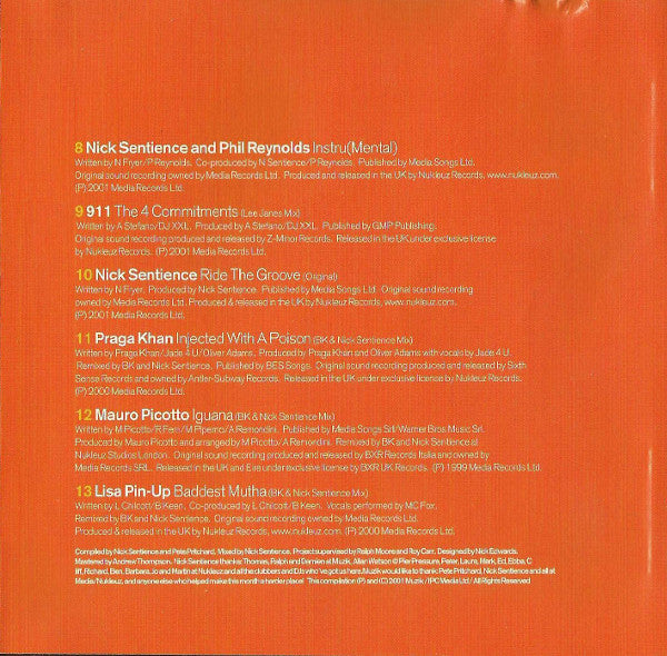 Nick Sentience : The Nukleuz Bomb (CD, Comp, Mixed)