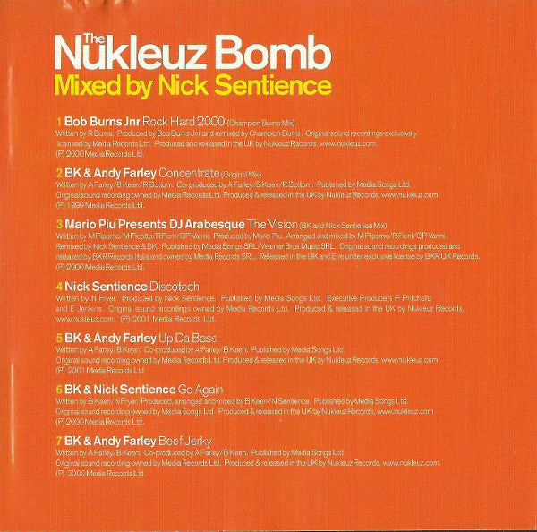 Nick Sentience : The Nukleuz Bomb (CD, Comp, Mixed)