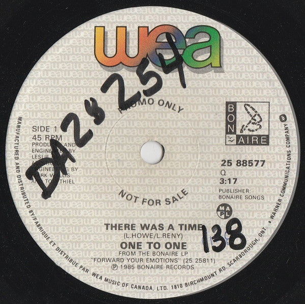 One To One : There Was A Time (7", Promo)