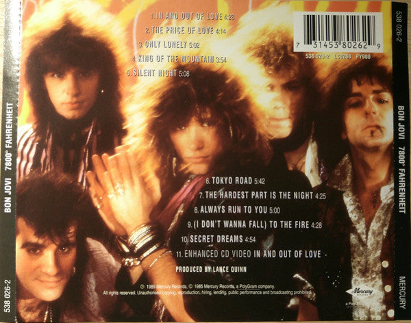 Bon Jovi : 7800° Fahrenheit (CD, Album, Enh, RE, RM, UML)
