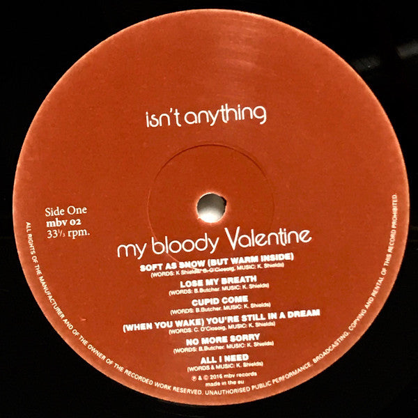 My Bloody Valentine : Isn't Anything (LP, Album, RE, RM, Alt)