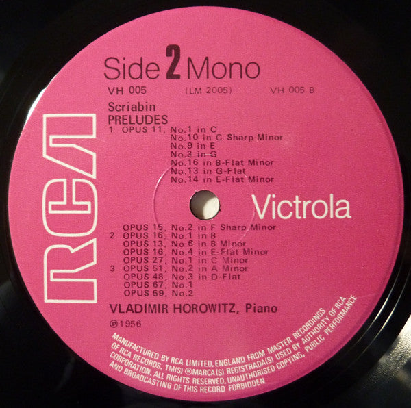 Alexander Scriabine, Vladimir Horowitz : Scriabin (LP, Mono)