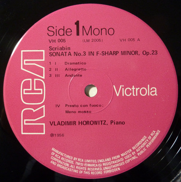 Alexander Scriabine, Vladimir Horowitz : Scriabin (LP, Mono)