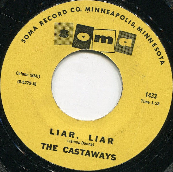The Castaways : Liar, Liar / Sam (7", Single, Styrene, Mon)