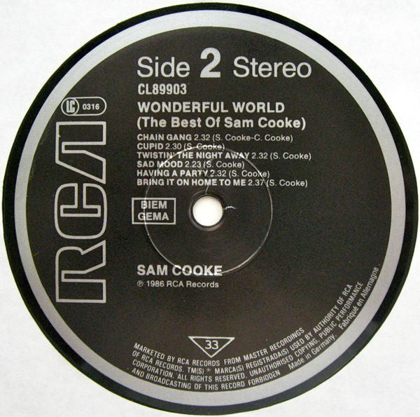Sam Cooke : Wonderful World (The Best Of Sam Cooke) (LP, Comp)
