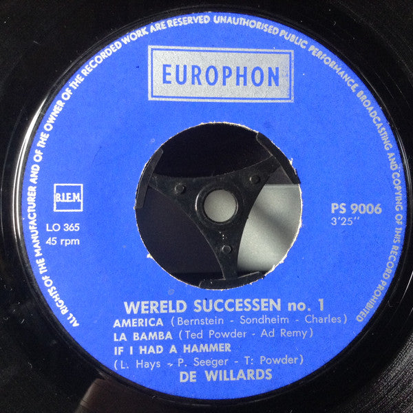 The Willards* : Wereldsuccessen No.1 (7", Single)