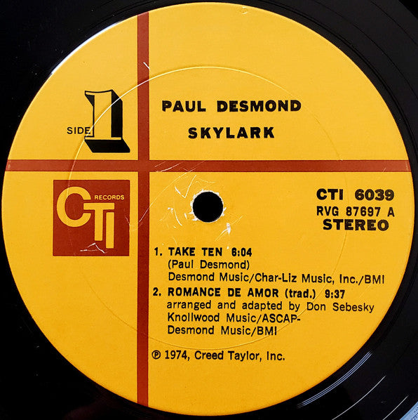 Paul Desmond Featuring Gabor Szabo : Skylark (LP, Album, Gat)