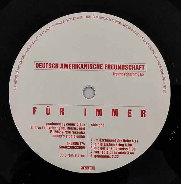 Deutsch Amerikanische Freundschaft : Für Immer (LP, Album, RE)