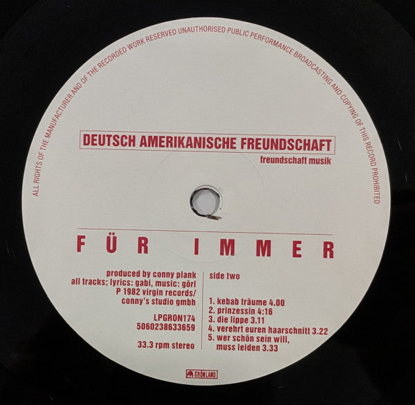 Deutsch Amerikanische Freundschaft : Für Immer (LP, Album, RE)