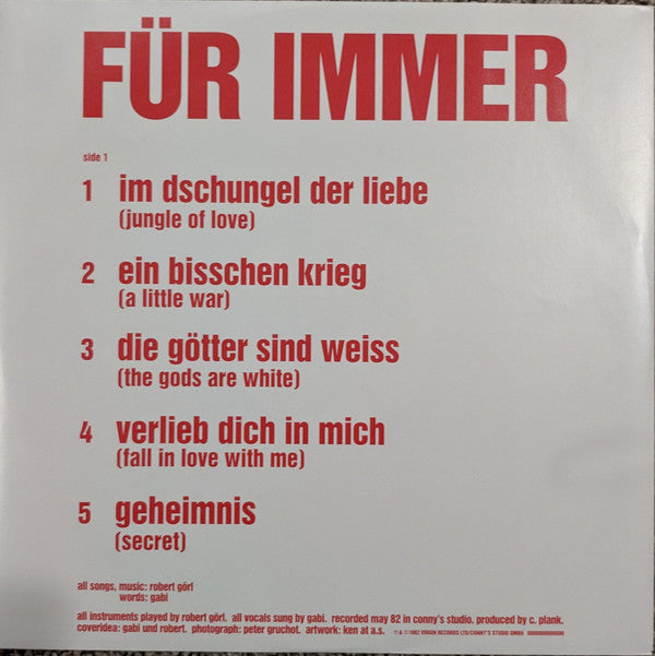 Deutsch Amerikanische Freundschaft : Für Immer (LP, Album, RE)