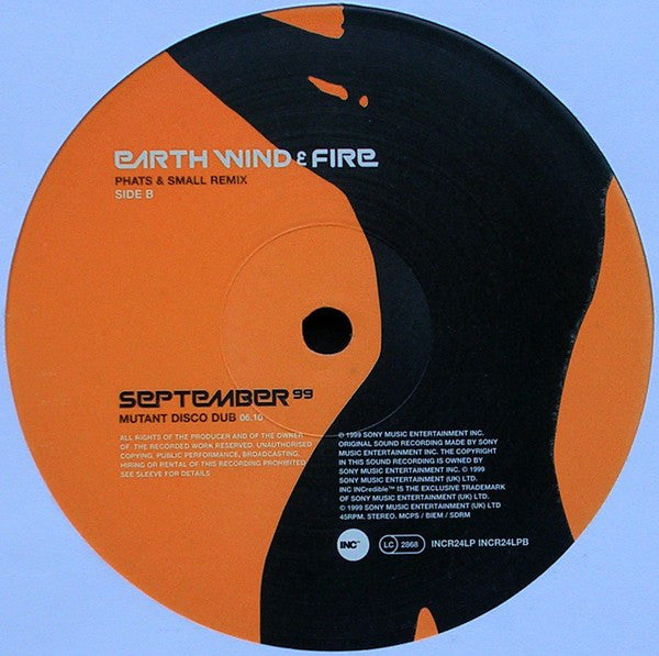 Earth, Wind & Fire : September 99 (Phats & Small Remix) (12", Maxi)