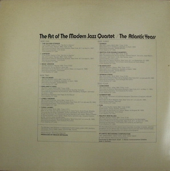 The Modern Jazz Quartet : The Art Of The Modern Jazz Quartet - The Atlantic Years (2xLP, Comp)