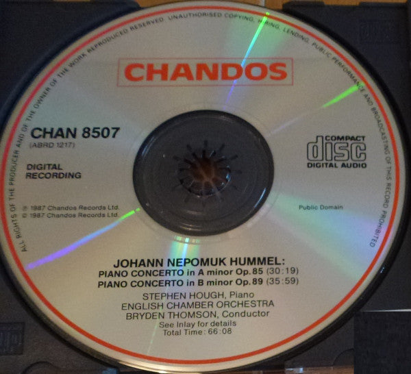 Johann Nepomuk Hummel - Stephen Hough, English Chamber Orchestra Conducted By Bryden Thomson : Piano Concerto In B Minor Op.89 / Piano Concerto In A Minor Op.85 (CD, Album, RE)