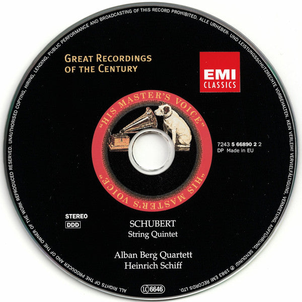 Franz Schubert – Alban Berg Quartett, Heinrich Schiff : String Quintet, D.956 (CD, Album, RE, RM, RP, TAK)