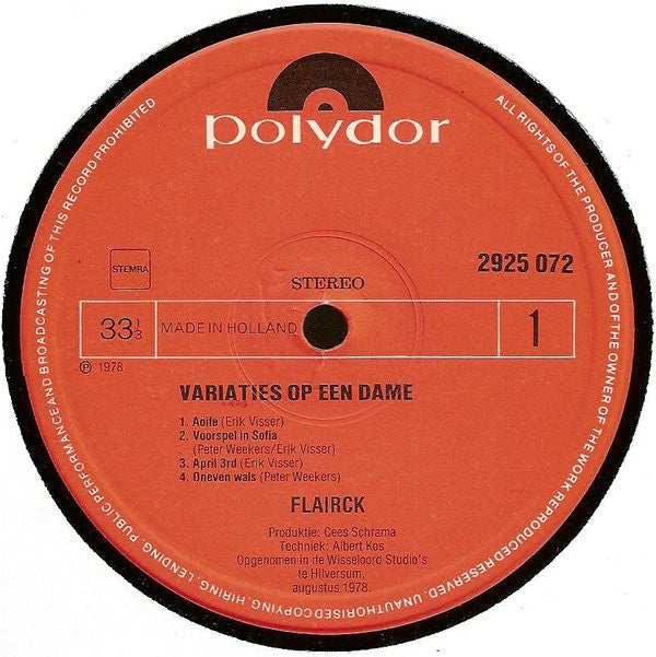 Flairck : Variaties Op Een Dame (LP, Album, RP)