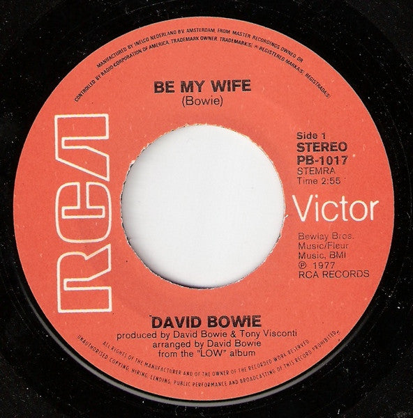 David Bowie : Be My Wife (7", Single)