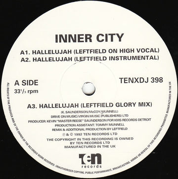 Inner City : Hallelujah '92 (12", Promo)