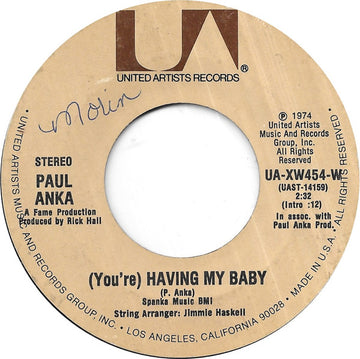 Paul Anka : (You're) Having My Baby (7")