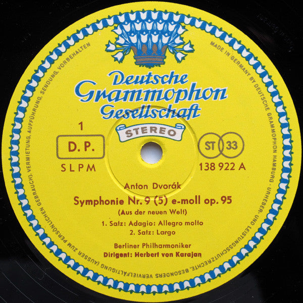 Antonín Dvořák - Berliner Philharmoniker, Herbert von Karajan : Symphonie "Aus Der Neuen Welt" (LP, RE)
