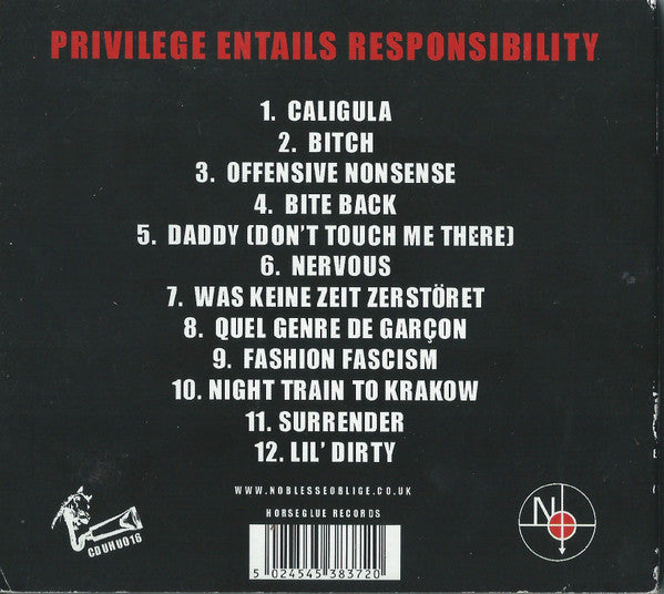 Noblesse Oblige : Privilege Entails Responsibility (CD, Album, Dig)
