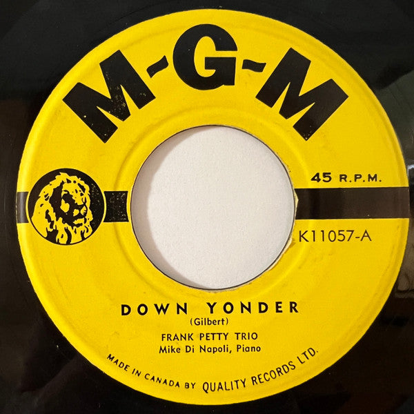 Frank Petty Trio : Down Yonder (7", Single)