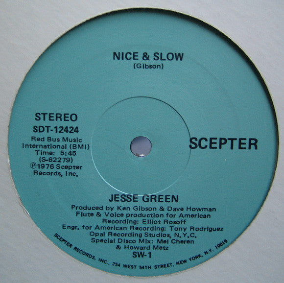 Jesse Green / Sweet Music : Nice & Slow / I Get Lifted (12")