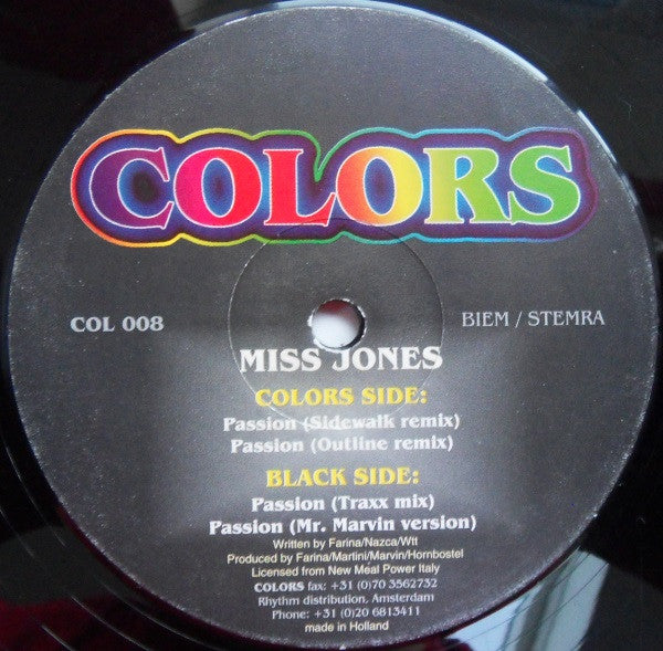 Miss Jones : Passion (12")
